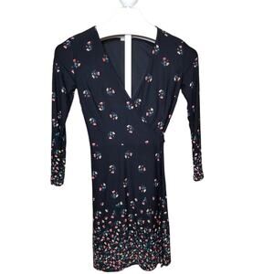 LOFT Petite Petaled Long Sleeve Wrap Dress XXSP